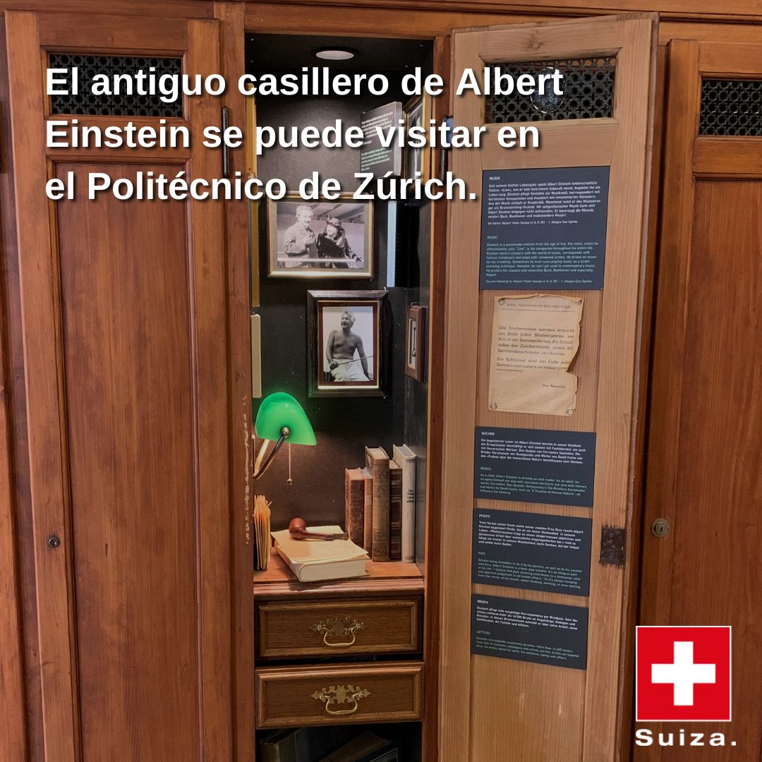 ¿Sabías que puedes visitar el antiguo casillero de Albert Einstein en la ETH de Zúrich? #Einstein  estudió allí entre 1896 y 1900 y luego se desempeñó como profesor de física. 👨‍🏫