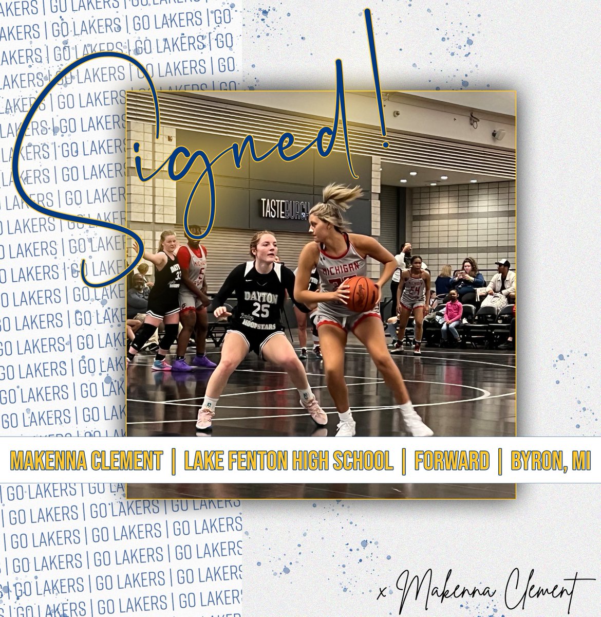 LakeStateWBB's tweet photo. SIGNED | Welcome to our Laker family, .@Mclement_00! We're so excited to have you with us in Sault Sainte Marie soon!

#HammerTheStone https://t.co/2PtKAzZ9Ps