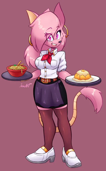 She works as a waitress  