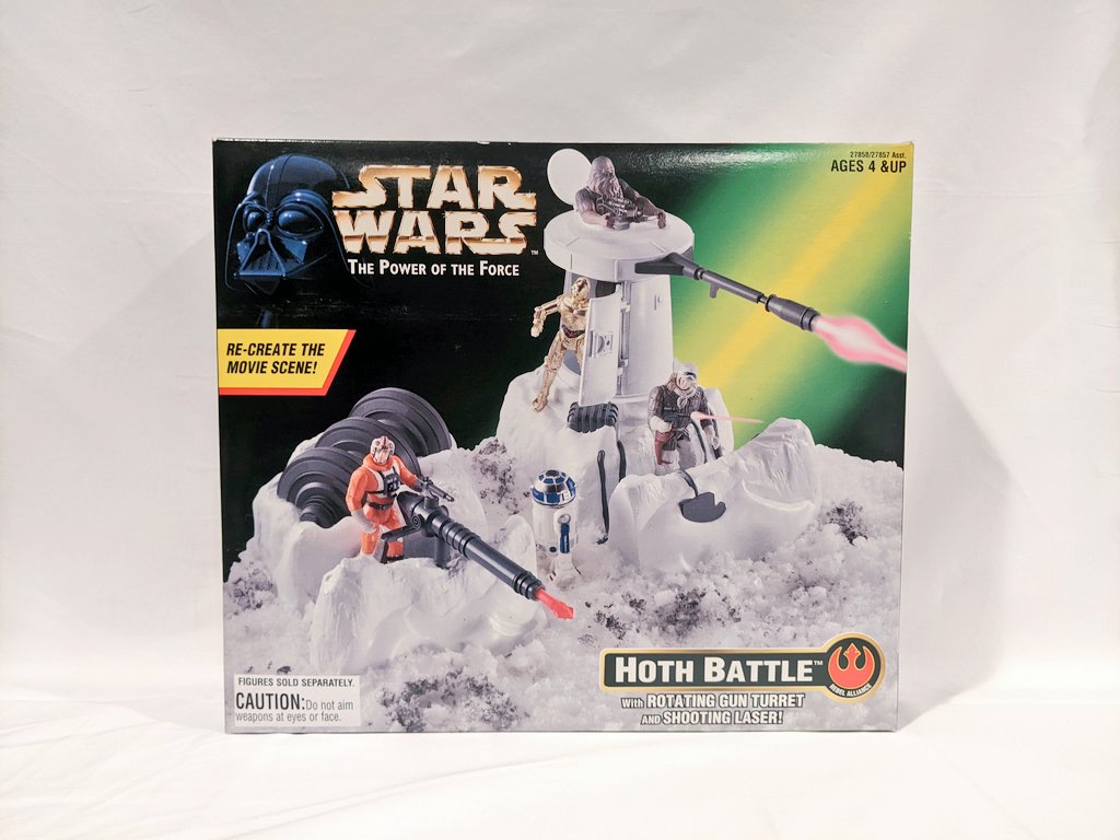 Mopar_McNeer's tweet photo. With the first snowfall landing today, it seemed fitting to feature this '97 PotF2 offering for Star Wars #TooColdTuesday, my MISB Hoth Battle playset. While the shield generator might be just a touch out of scale (lol), this was still a cool set reminiscent of the ESB playsets. https://t.co/SOVcqpKAHK