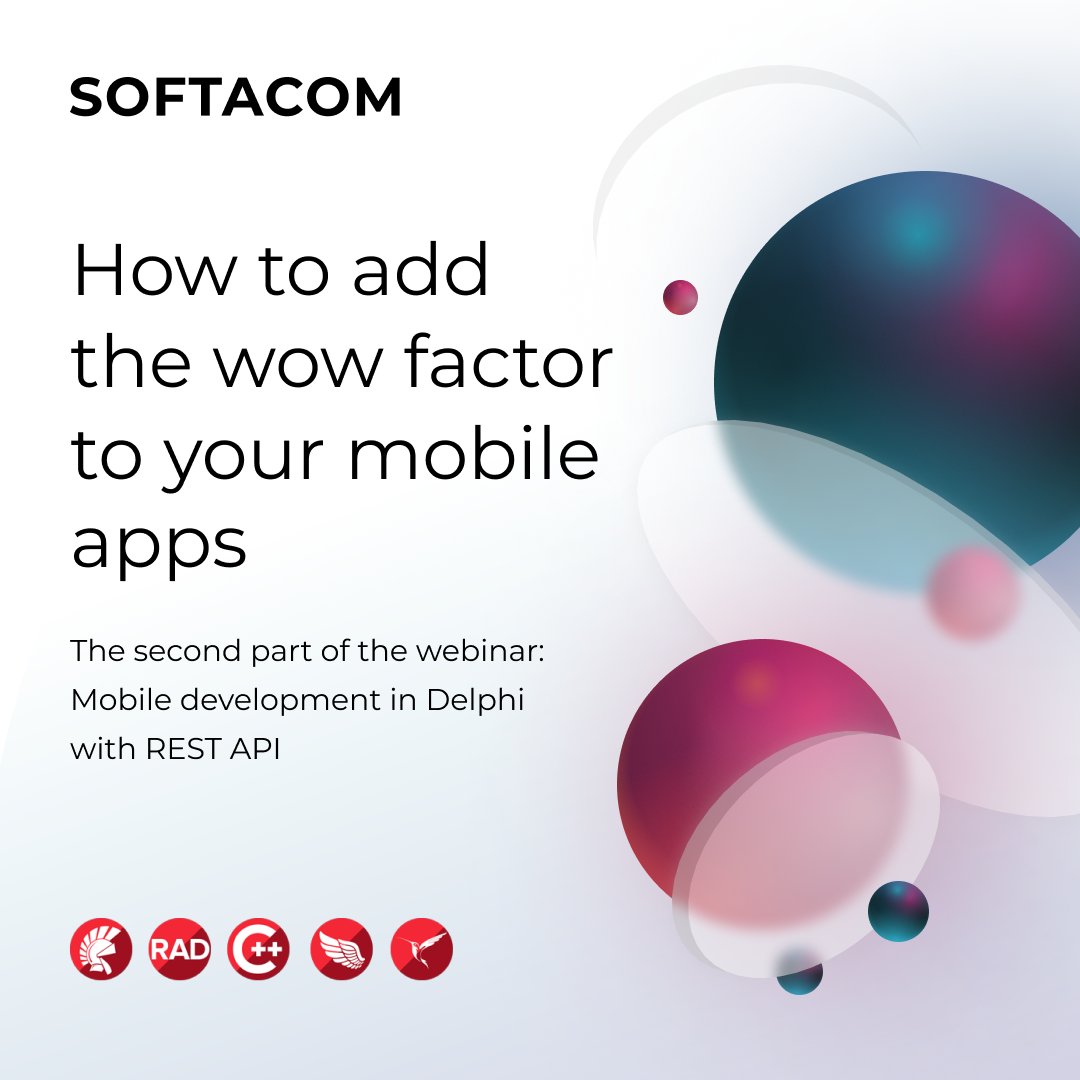natali110686's tweet photo. Watch the second part of our webinar: #Mobile development in #Delphi with REST #API. In this part Ian Barker explains how to add the wow factor to your mobile apps.

https://t.co/SI5al5R3YB 

#Embarcadero #MobileDevelopment #DelphiDevelopment #DelphiWebinar #MobileApp #DelphiCode https://t.co/9N1EgIKXg7