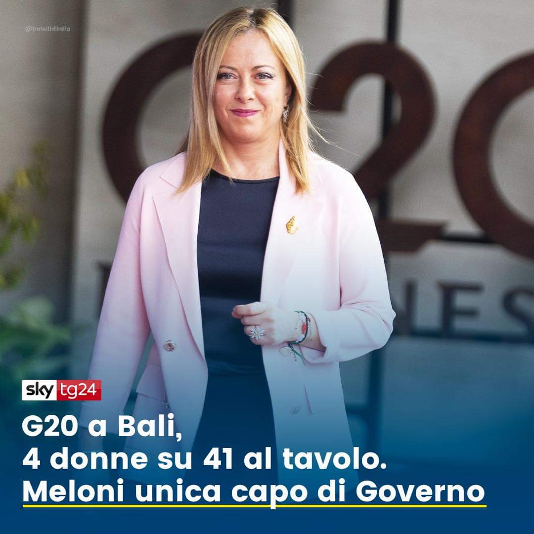 Giorgia Meloni è l’unica a ricoprire l’incarico di capo di governo.