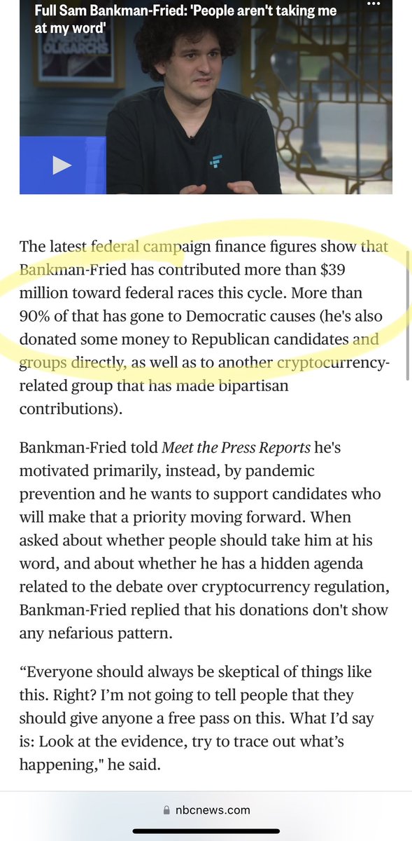 thevivafrei's tweet image. SBF contributed nearly $40 million to midterms. Two others from FTX gave nearly $30 million. His mother, through the “secretive” “Mind the Gap”, funnelled another $140 million. That’s over $200 million in political contributions, before the scheme collapsed after election day.