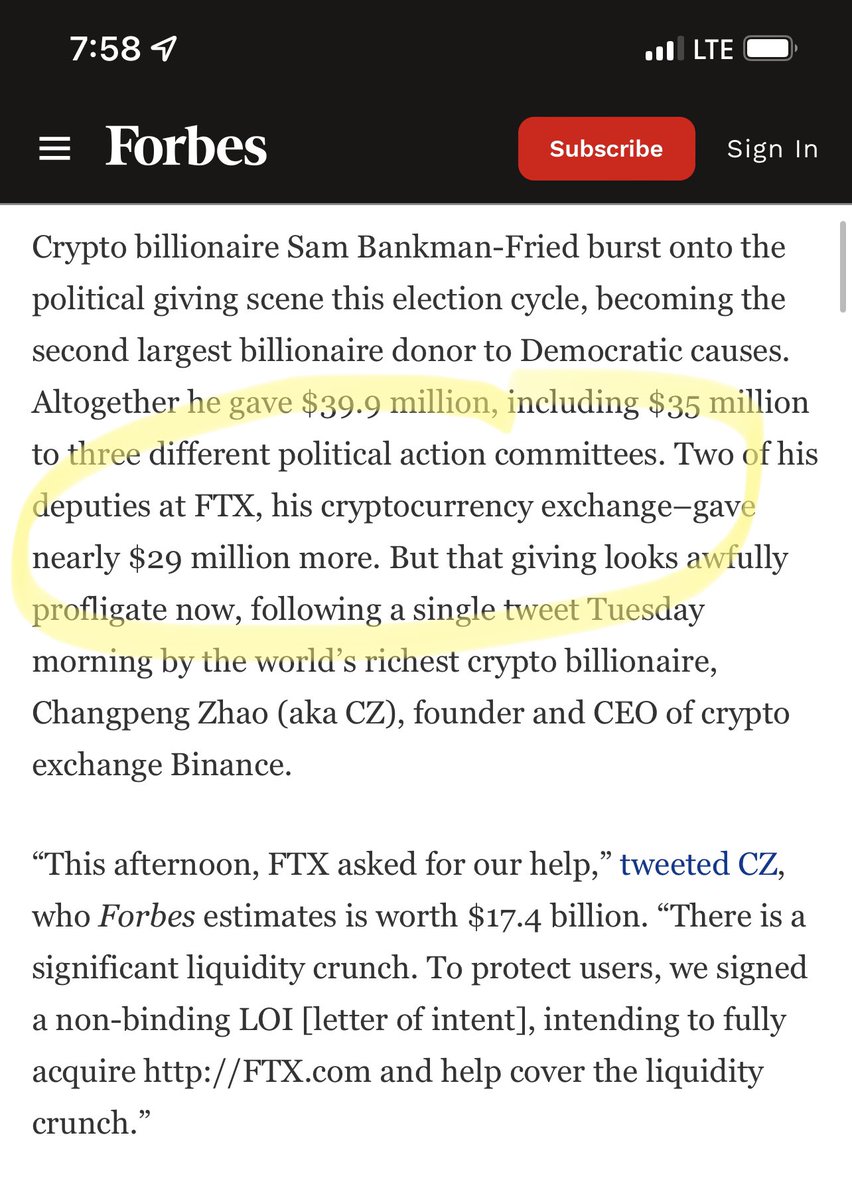 thevivafrei's tweet image. SBF contributed nearly $40 million to midterms. Two others from FTX gave nearly $30 million. His mother, through the “secretive” “Mind the Gap”, funnelled another $140 million. That’s over $200 million in political contributions, before the scheme collapsed after election day.