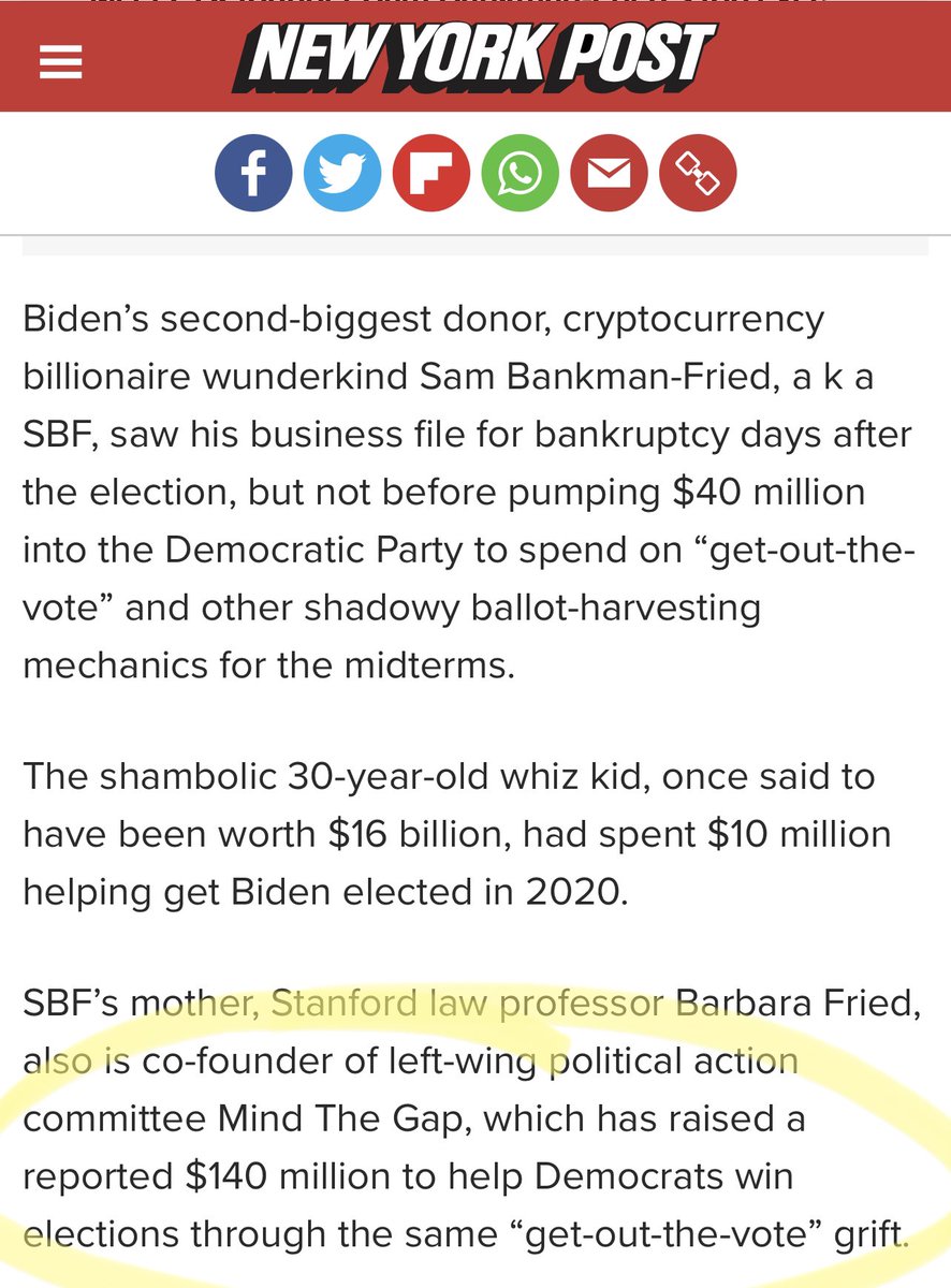 thevivafrei's tweet image. SBF contributed nearly $40 million to midterms. Two others from FTX gave nearly $30 million. His mother, through the “secretive” “Mind the Gap”, funnelled another $140 million. That’s over $200 million in political contributions, before the scheme collapsed after election day.