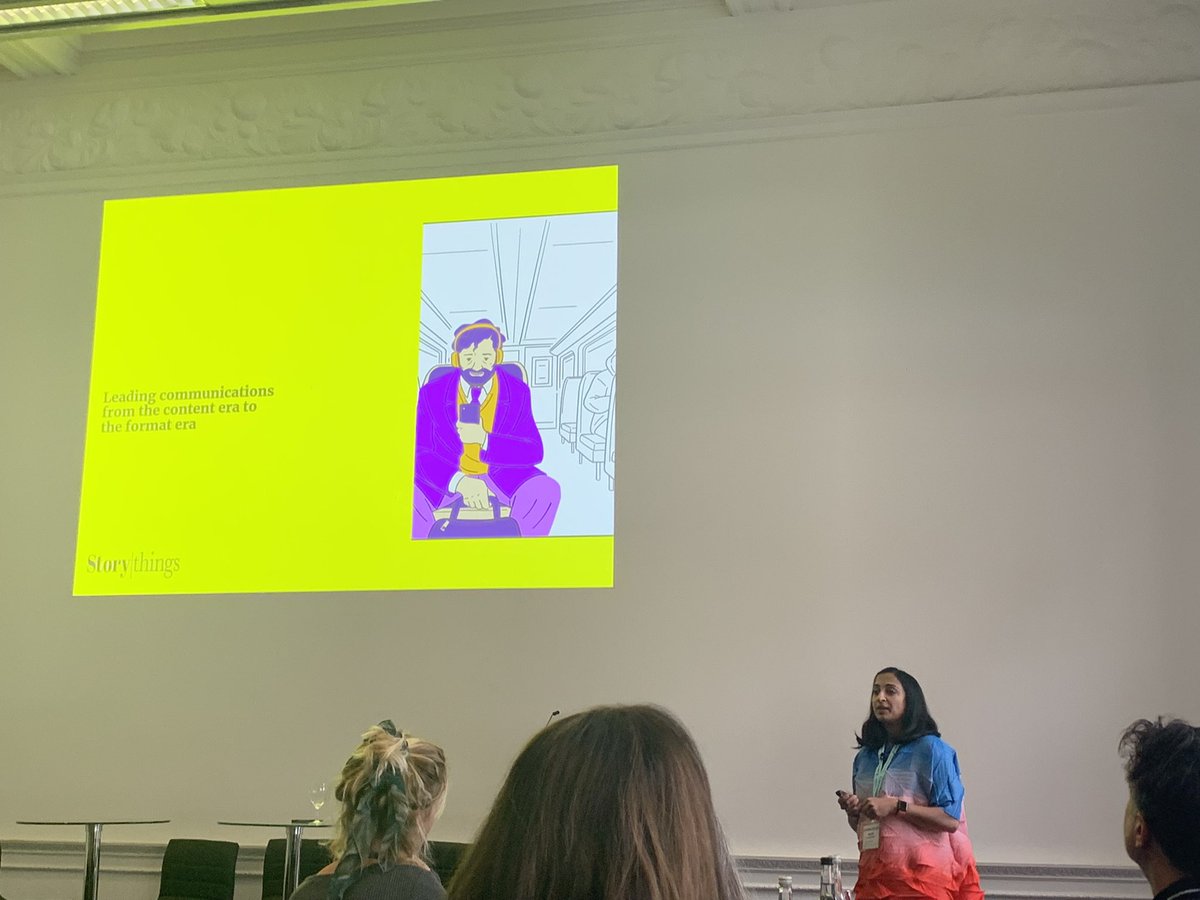 📚 “What is the intersection of the story you want to tell and the one your audience wants to hear?” 

There’s a difference!

Some fascinating insights from @storythings’ <a href="/anjali28/">Anjali Ramachandran</a> on leading comms from the content era to the format era at #Communicate2022 <a href="/nat_his_con/">The Natural History Consortium</a>
