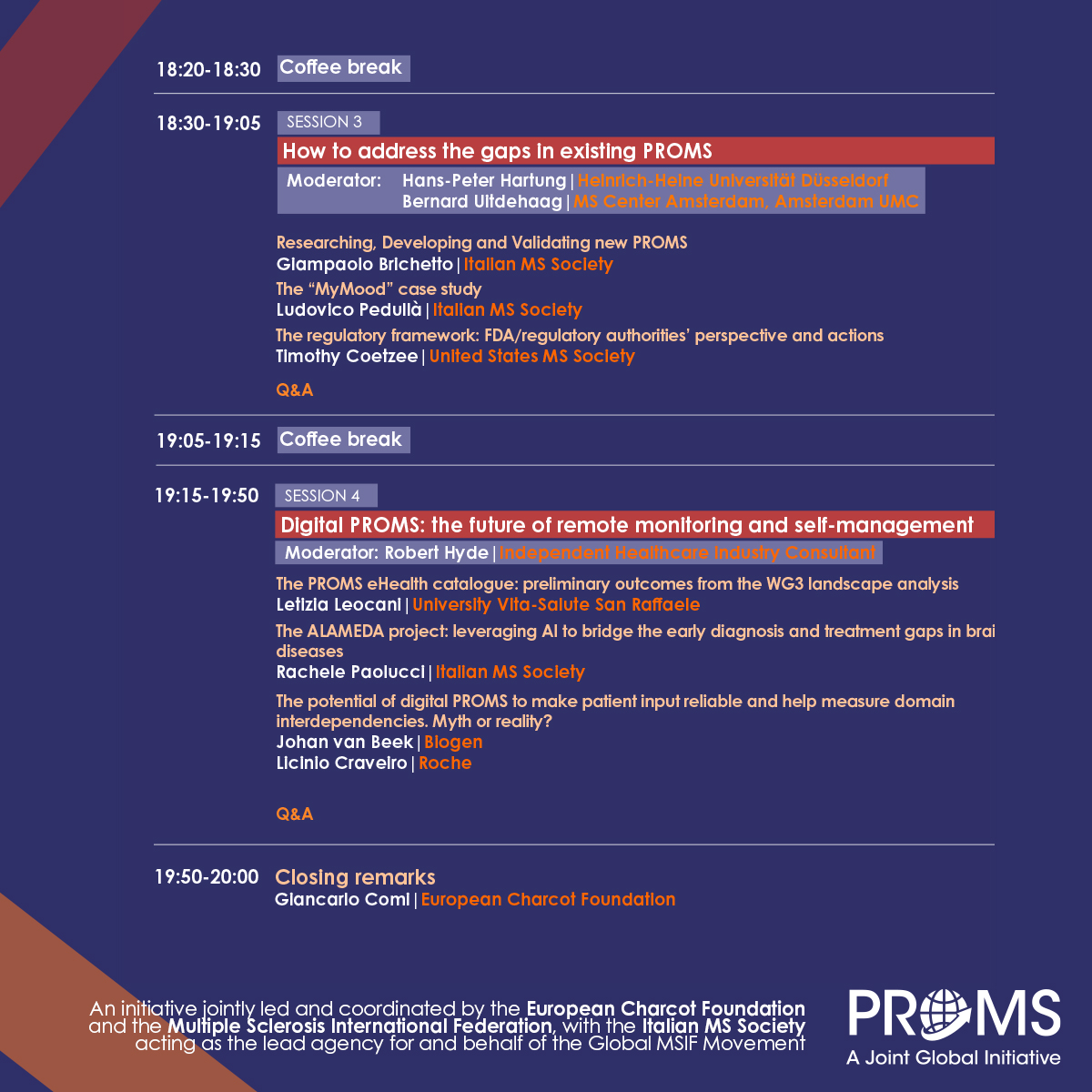 PromsInitiative's tweet photo. 🚨The #PROMS2022 Plenary Event is approaching.
Don't forget to check the timetable for the speakers' line in the 4 scheduled sections on Wed 16/11 16:00-20:00 CET.
We remind you that it is free livestream access without registration here➡️ https://t.co/oArVjAEzjb https://t.co/Ji5XnmkwoY