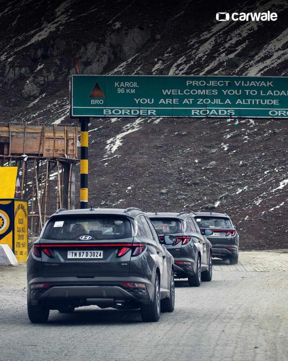 CarWale's tweet photo. SPECIAL FEATURE On the Day 1 of the Great India Drive 2022, the new Hyundai Tucson took us from the beautiful city of Srinagar through the majestic landscapes of Zojila Pass and to Kargil. 
#CWTribe #CWSpecialFeature #Hyundai #GreatIndiaDrive2022 #GID2022 #Tucson https://t.co/bwo0wa9uD2