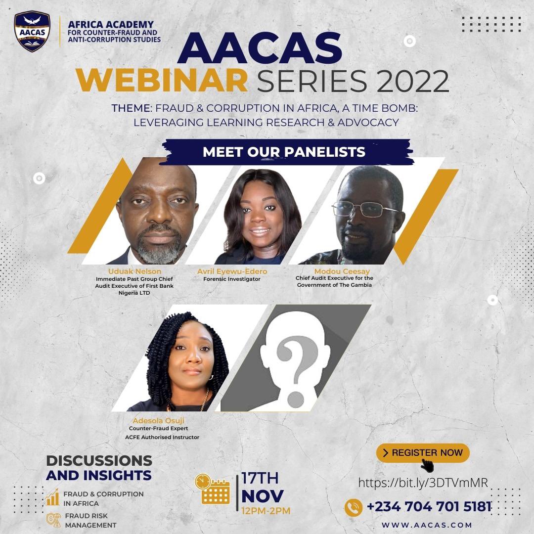 TheAACAS's tweet photo. UNVEILING OUR PANELISTS:
Meet Adesola Osuji,
A counter-fraud expert and an ACFE authorised instructor.
Watch out for the next post to learn more about her.
#fraudawareness #fraudawarenessweek #fraudweek #fraudweek2022 #frudawarenessweek2022 #fraudprevention https://t.co/3vksybrC36