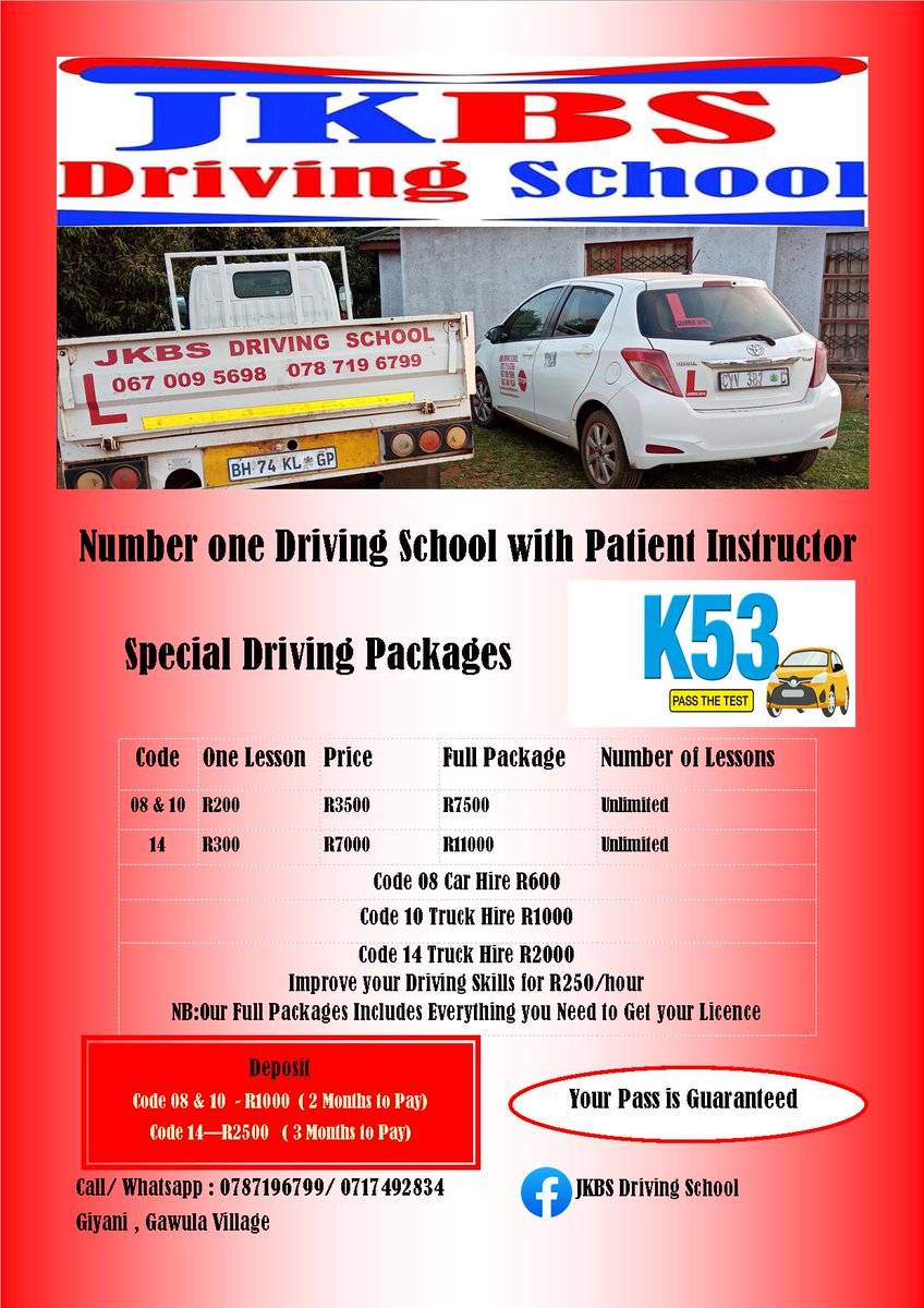 MOSESMGROUP's tweet photo. Driving school @ Giyani
#DrivingSchool
#GiyaniDriving
#GawulaDriving
#ThomoDriving
#HomuDriving
#AffordableDriving
#MalamuleleDriving https://t.co/ng9RzhS5FI
