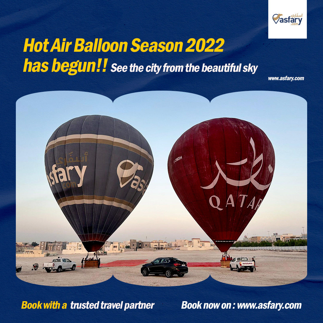 asfaryqatar's tweet photo. Hot Air Balloon season started visit https://t.co/qLMZpvpcov or WhatsApp or Call +974 5543 4313 to book your flights and see the city from the beautiful sky. 

#tourpackage #qatar #qatarexpats #october #tourism #qatar #qatartourism #hotairballoon #hotairballoonride #qatartour https://t.co/eAB4aHvNPu