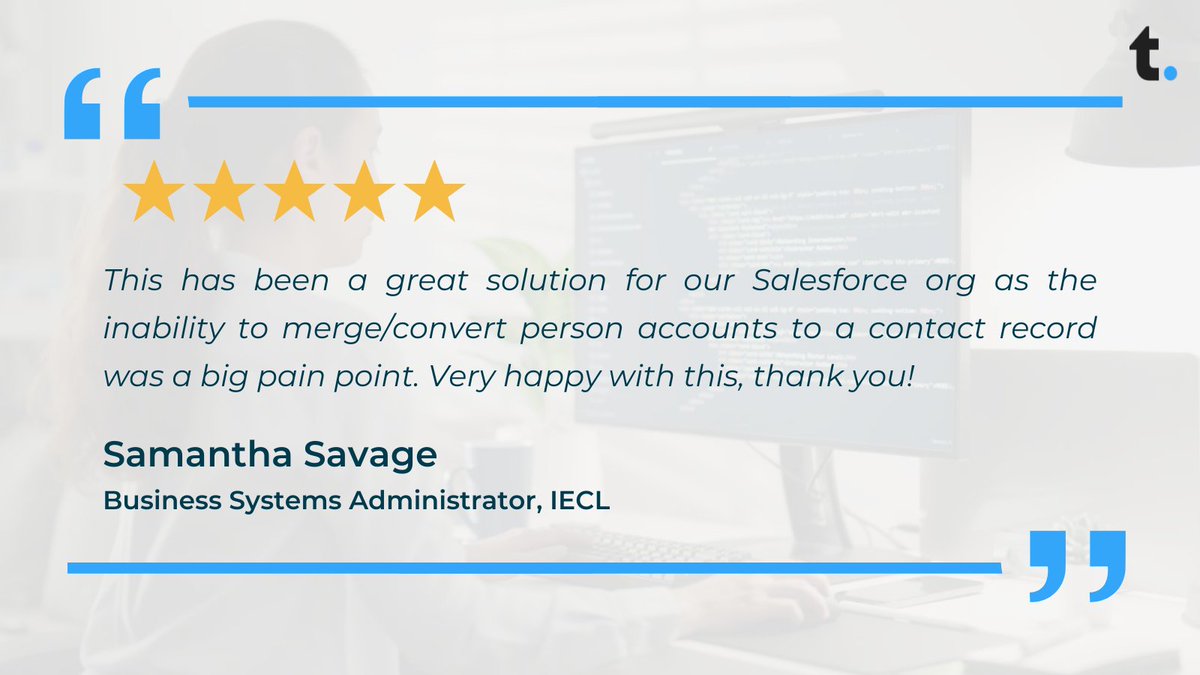 triggdigital's tweet photo. We noticed that some of our clients were having to manually convert Person Accounts in @Salesforce, so we built an app that will do it for them - and they love it!
Swipe to read the feedback we’ve received so far from #Salesforce users at #WPDiamonds, @MoleEnergy and @TheIECL! https://t.co/2j7JA4x5Mi