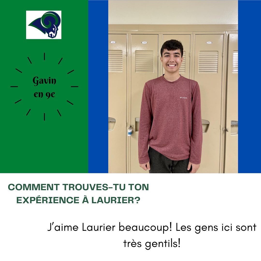 Voici quelques réactions de nos élèves de 9e année dans le programme d'immersion à Laurier! #bleu et vert, fort et fier 💙 💚
@kensalparkfi <a href="/PrincessAnneFI/">Princess Anne FIPS</a> <a href="/PEPanthersLND/">Princess Elizabeth PS</a> <a href="/TVDSBFSL/">TVDSB French</a> <a href="/LaurierSS/">Laurier SS</a>