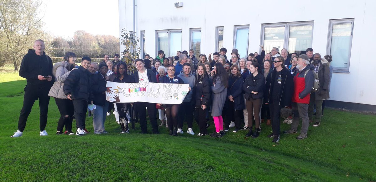Community Development and Youth Work Students standing in solidarity for peace, justice and equality at the Afri-Hedge School. <a href="/AfriPeace/">Afri</a> <a href="/TUDublin_BN/">TU Dublin Blanchardstown</a> <a href="/McGlynnliam/">Liam McGlynn</a>