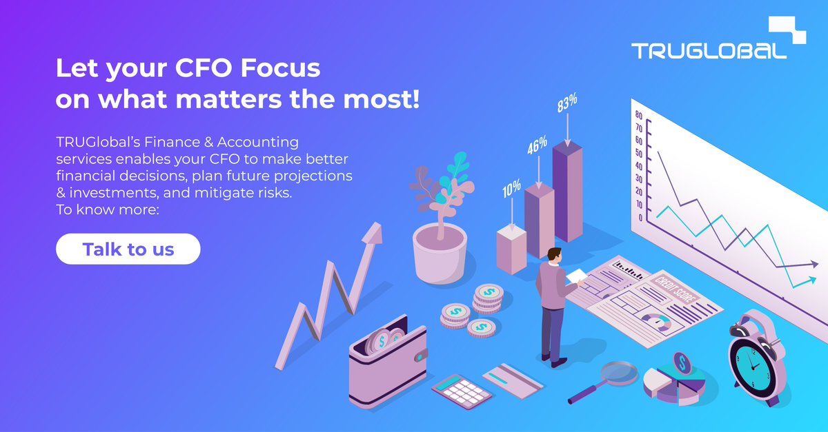 TRUGlobal's tweet photo. @TRUGlobal's #FinanceAndAccounting solutions give finance leaders the ability to analyze data and generate real-time insights. Enabling them to serve accurate historical records that support strategic business decisions

#finance #financetransformation #rpa #financeoutsourcing https://t.co/i7PWP8hTC6