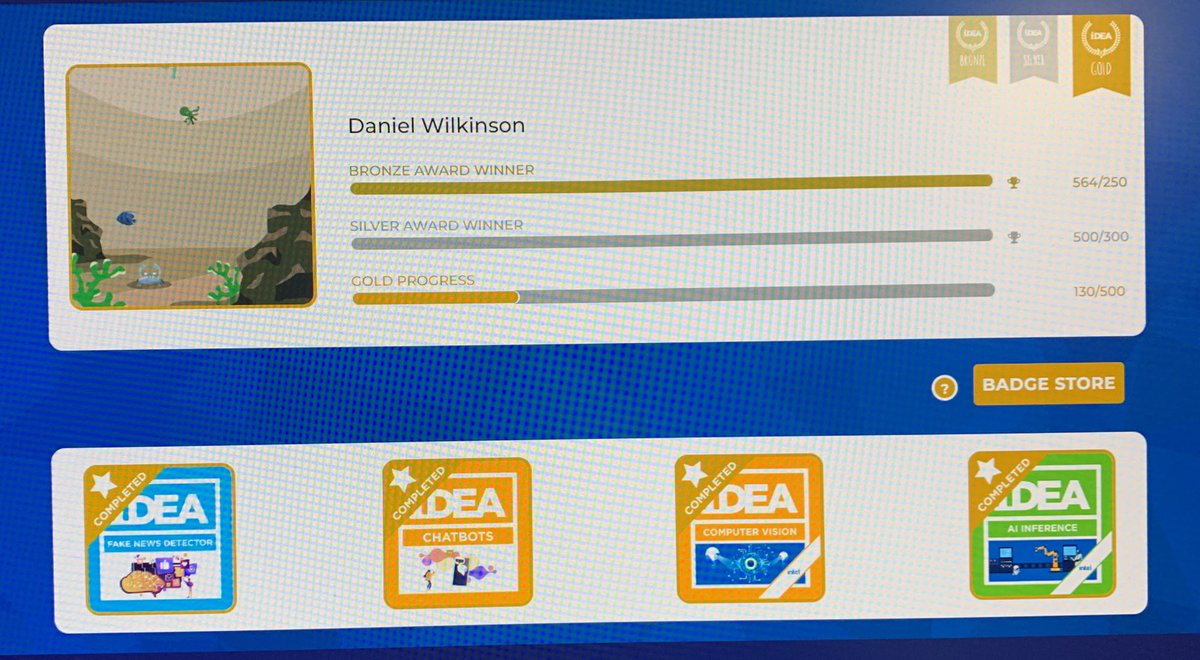 Mr Wilkinson has loved completing the four <a href="/idea_award/">iDEA</a> Gold badges that have been recently released!  @STWAcademy students will soon continue their progress in this enrichment - more updates to follow…