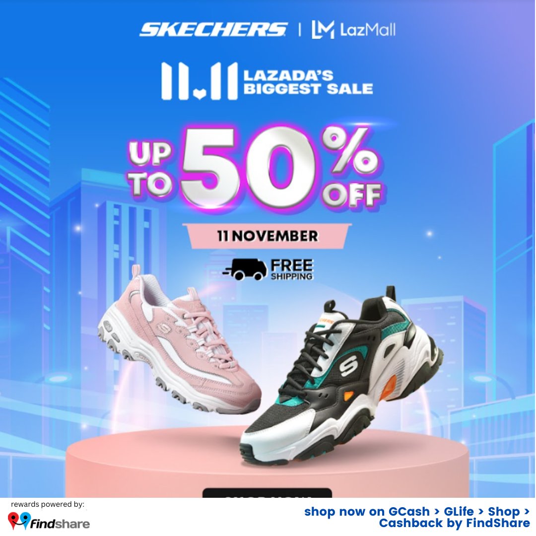 FindShareReward's tweet photo. Enjoy free shipping plus up to 50% off with Skechers! Plus, get up to 13% cashback with FindShare!
Shop now here: https://t.co/Hn1d75MDMD
#LazadaxFindShare #FindShare https://t.co/ktqXht8cPt