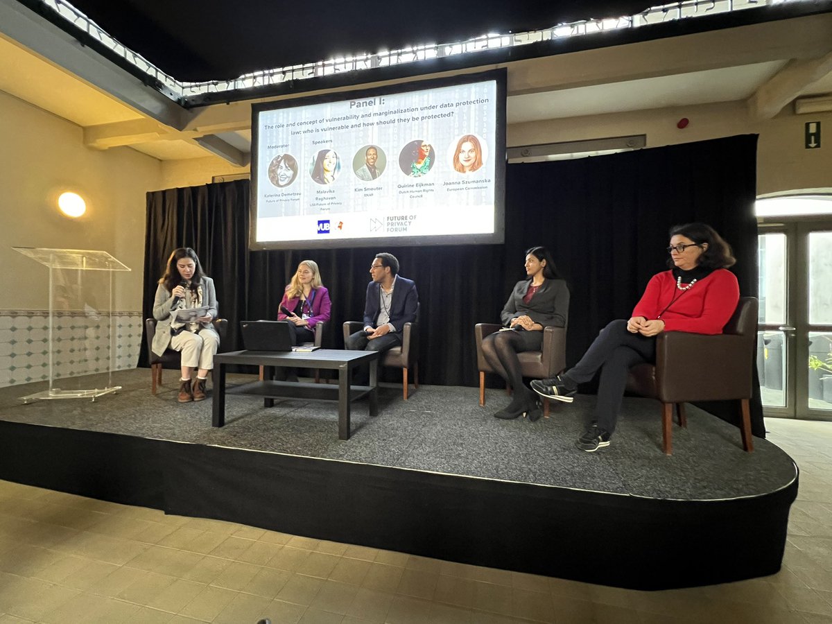 Gianclaudio Malgieri (@jcmalgieri) on Twitter photo Such a panel for such a topic!
<a href="/kate_deme/">Katerina Demetzou</a> moderating a panel on the definition of human vulnerability and data protection w <a href="/teninthemorning/">Malavika Raghavan</a> <a href="/kimsmouter/">Kim Smouter-Umans</a> @QuirineEijkman Joanna Szumanska
#BrusselsPrivacySymposium2022 <a href="/futureofprivacy/">Future of Privacy Forum</a> <a href="/BPrivacyHub/">Brussels Privacy Hub</a> <a href="/VULNERA_Observ/">Vulnera - The Observatory</a> Such a panel for such a topic!
<a href="/kate_deme/">Katerina Demetzou</a> moderating a panel on the definition of human vulnerability and data protection w <a href="/teninthemorning/">Malavika Raghavan</a> <a href="/kimsmouter/">Kim Smouter-Umans</a> @QuirineEijkman Joanna Szumanska
#BrusselsPrivacySymposium2022 <a href="/futureofprivacy/">Future of Privacy Forum</a> <a href="/BPrivacyHub/">Brussels Privacy Hub</a> <a href="/VULNERA_Observ/">Vulnera - The Observatory</a>