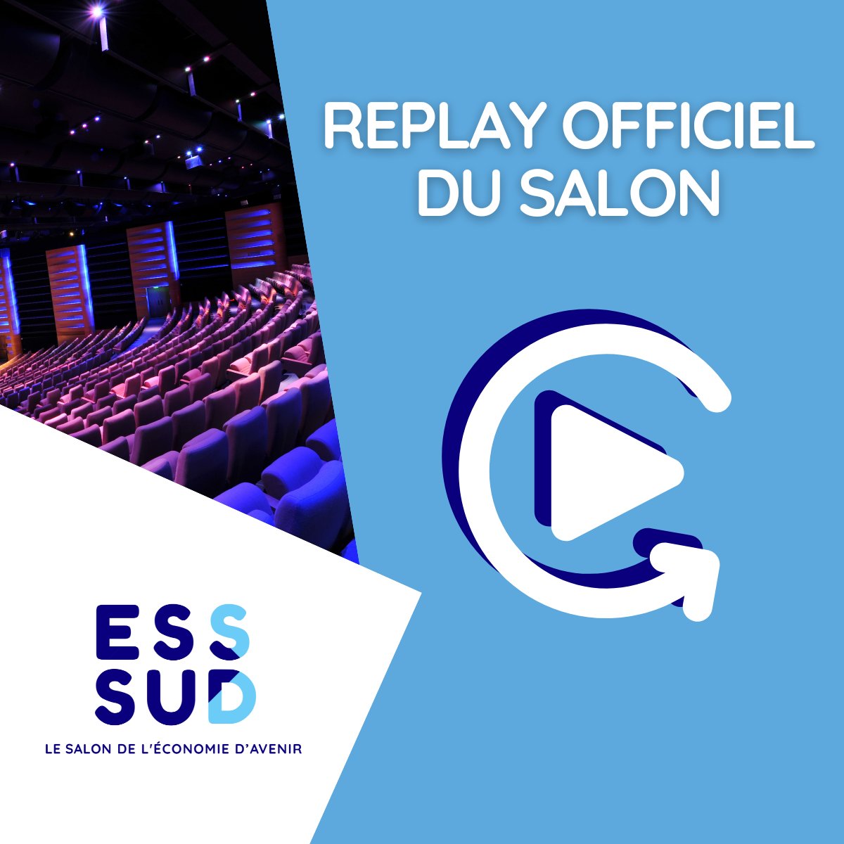 👋​ LE REPLAY EST ARRIVÉ !

Vous souhaitez voir ou revoir les moments forts du Salon ESS SUD 2022 ?

⏯️​ Découvrez la plateforme de replay : urlz.fr/jNMg