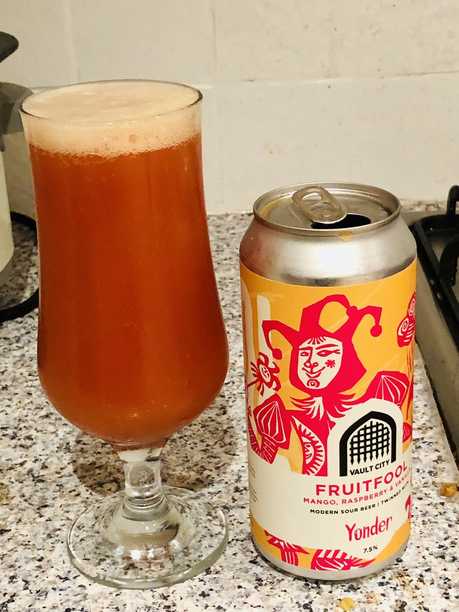 craftwo04350732's tweet photo. #collab time #fruitfool from @vaultcitybrew and @BrewYonder 7.5% #sour with #mango #raspberry #vanilla ,love raspberries and this is a great sour that packs a punch ( but not Judy) 👍 #craftale #supportlocal https://t.co/cjVAWpHRcZ