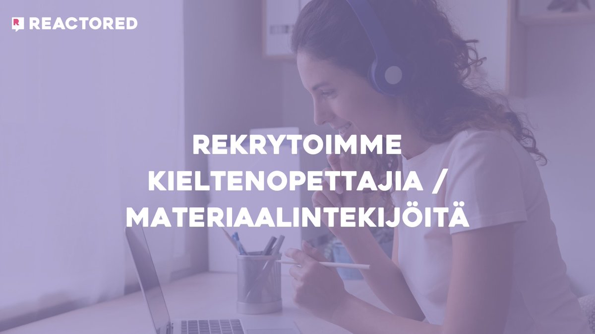 Reactorediin rakennetaan jatkuvasti lisää kieltenoppimismateriaalia eri kieliin. Tutustu uuteen rekrysivuumme, jossa tietoa projekteista. Ilmoittaudu materiaalintekijöiden listalle ja pysy kuulolla!  reactored.com/etsimme-materi…

#kielet #kieltenopettajat #rekrytointi #työpaikka