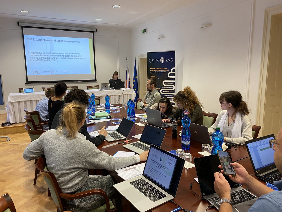 tomtir's tweet photo. Attending the 2° progress meeting of the European projeck #ISkill in Bratislava https://t.co/L4Cm3eghQU: today focusing on quantitative analysis of adult learning #industrialrelations #socialdialogue #adultlearning https://t.co/mqJ9gp7Nlm
