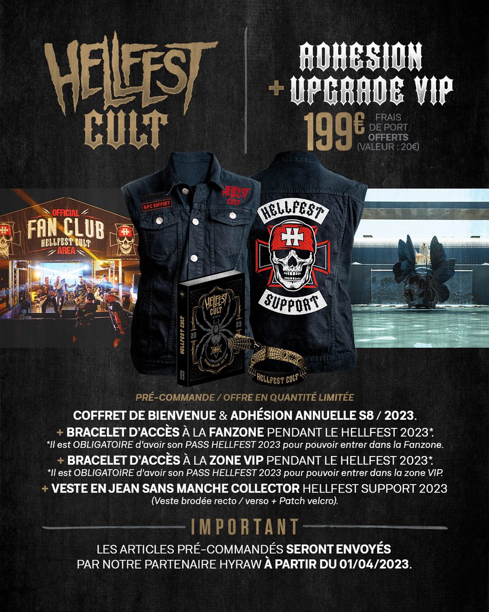 Hellfest Open Air Festival (@hellfestopenair) on Twitter photo 🕸️ HELLFEST CULT / SEASON 8 🕸️
🤘 Now open 🤘 -> hellfestcult.fr
Hellfest Official Fan Club = <a href="/Hellfest_cult/">Hellfestcult</a>
#hellfest 🕸️ HELLFEST CULT / SEASON 8 🕸️
🤘 Now open 🤘 -> hellfestcult.fr
Hellfest Official Fan Club = <a href="/Hellfest_cult/">Hellfestcult</a>
#hellfest