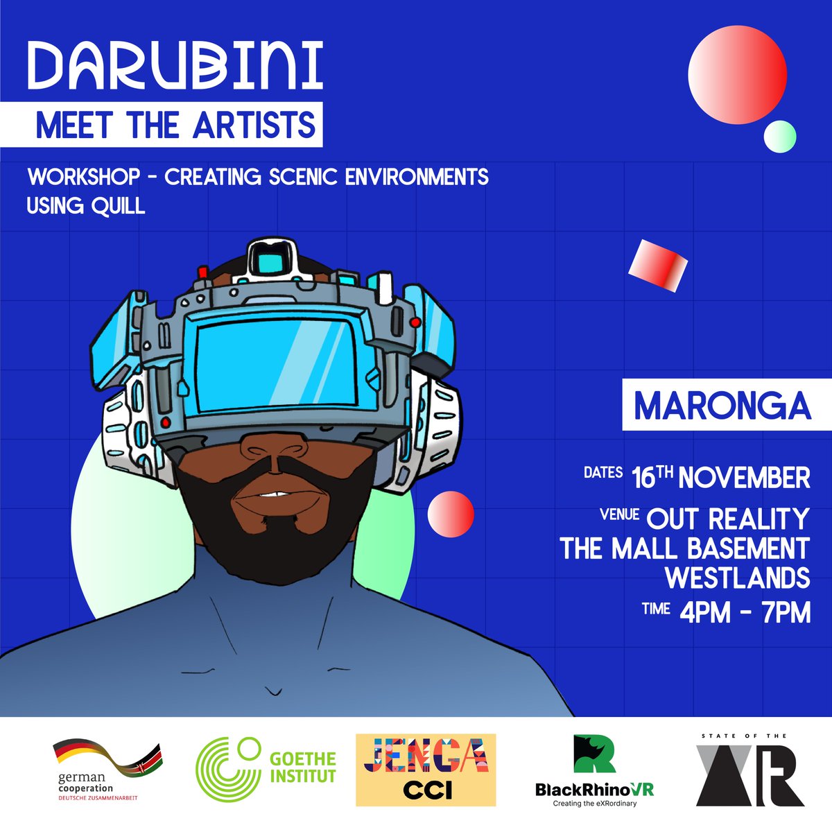 Curious about how a 'traditional' artist and their skills can be converted to a digital artist? Husna will be sharing her experience creating on Quill, tag teaming with Mr Euphoria Maronga. 

#StateoftheARt #blackrhinovr #JengaCCI #GoetheKenya #art #VR #AR