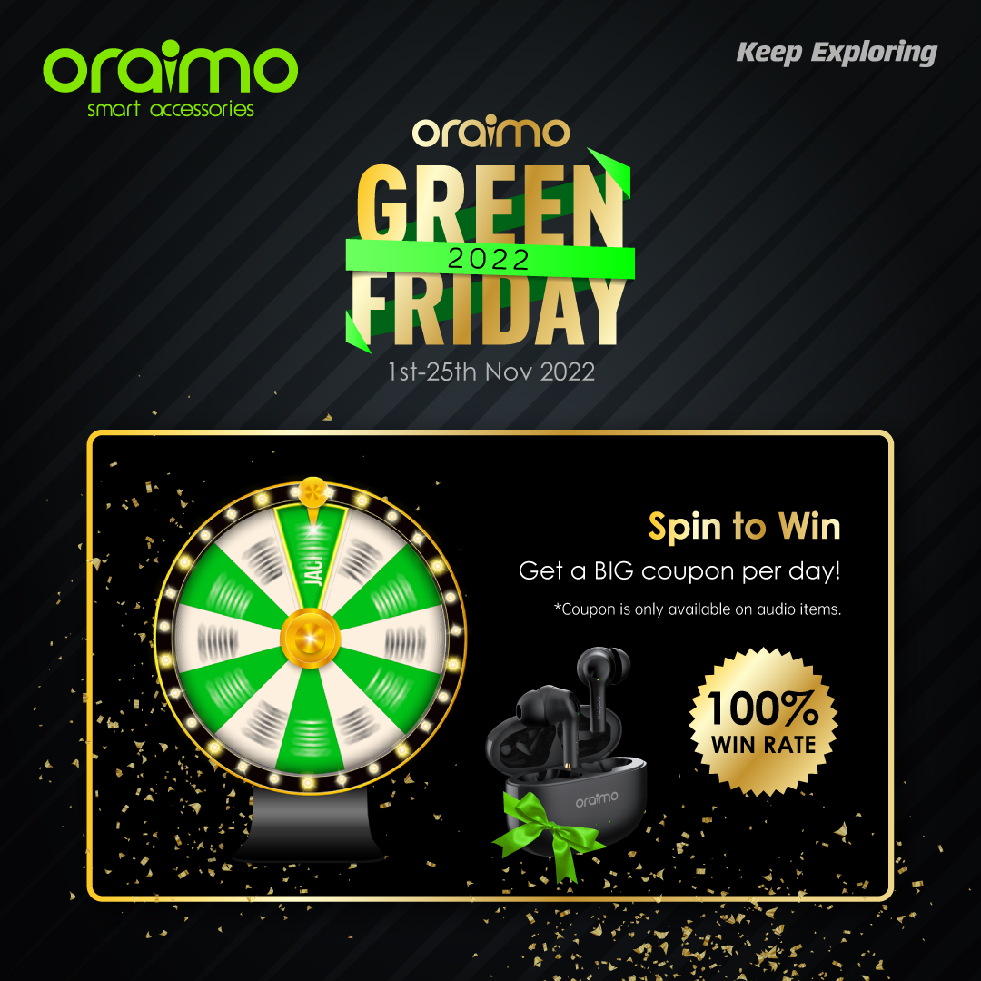 oraimo_ghana's tweet photo. 🥰More Fun and More Discounts on #oraimoGreenFriday2022
From 15th to 20th November, followers could enjoy:
✅Flash Sale Every 5pm🤭
✅Chance to win Free FreePods 3🤩
✅100% Win Rate of coupons!💵
✅EXCLUSIVE code for you💚
🛒Shop NOW:
https://t.co/TdJGcCCnFS
#oraimo #FreePods3 https://t.co/EBKaaGbnTS