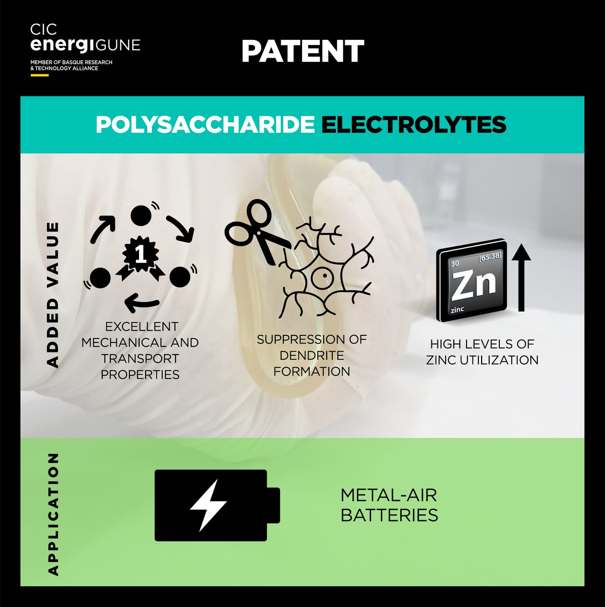 energigune_brta's tweet image. HIGHLIGHTED PATENT🚨

⚠Although considered a #promising solution,#zinc-air #batteries🔋dealt with challenges regarding the #electrolyte...until now!

🔬Learn more about the finding of our #researchers @nagore_o, @Estigg &amp;amp; Maica Morant on our website!👇
cicenergigune.com/en/patents/pol…