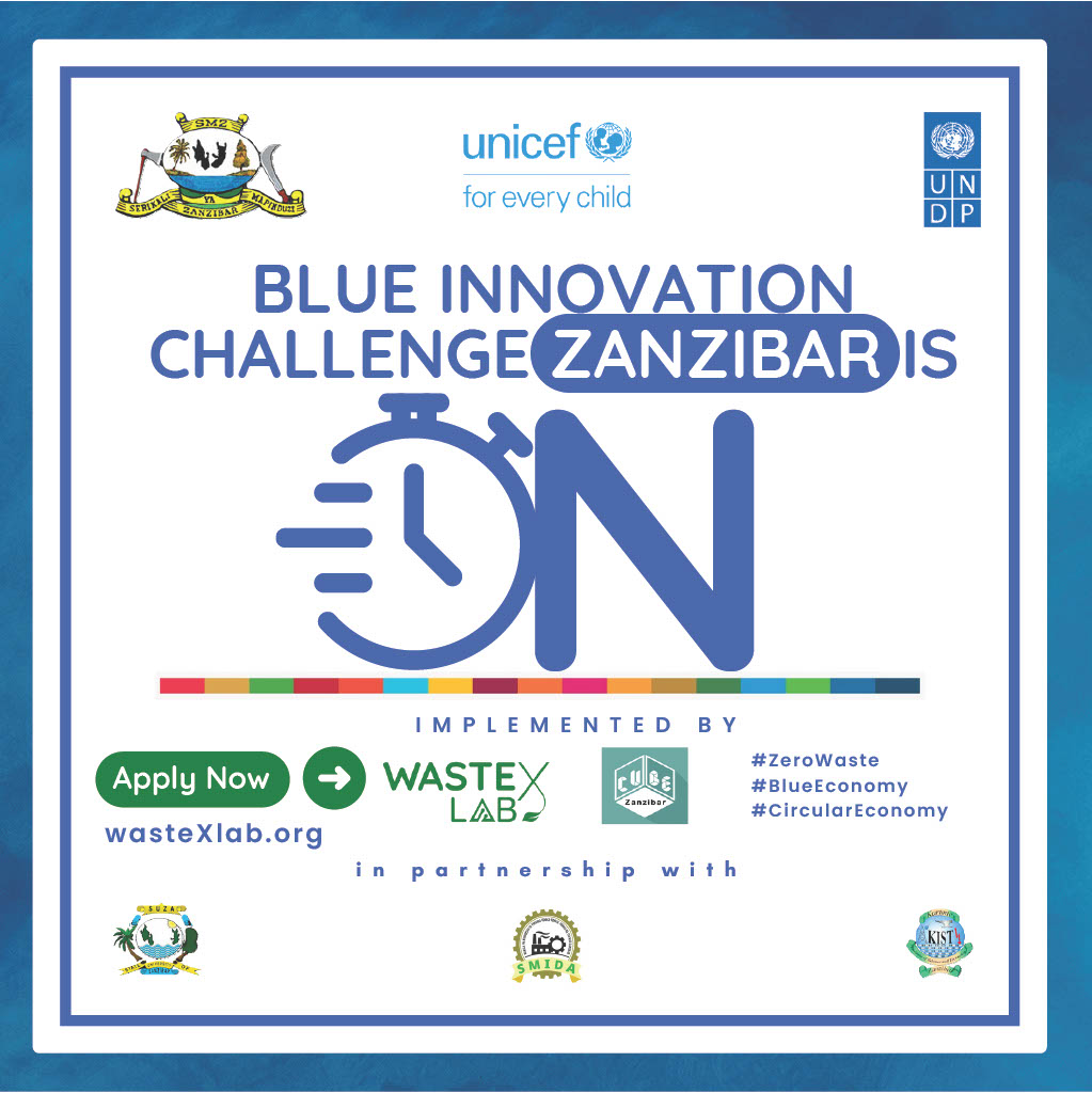 Are you an innovative SME residing in Zanzibar & in need of funding to accelerate the growth of your venture? Apply for the Blue Innovation Challenge now👉🏾 wastexlab.org @undptz @UNICEFTanzania #WasteX Lab