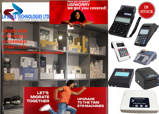 Labellstech's tweet image. Brand new TIM ready @kra Aproved ETR machines.
Upgrading upgradable ETRs (ready aprox 2 working days)
Contact
0721 990 231
0796 611 515
0720 490 620
info@labellstechnologies.co.ke
Bihi Towers - Moi Avn opp the Bazaar plaza.