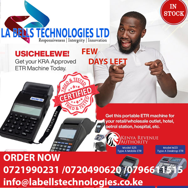 Labellstech's tweet image. Brand new TIM ready @kra Aproved ETR machines.
Upgrading upgradable ETRs (ready aprox 2 working days)
Contact
0721 990 231
0796 611 515
0720 490 620
info@labellstechnologies.co.ke
Bihi Towers - Moi Avn opp the Bazaar plaza.