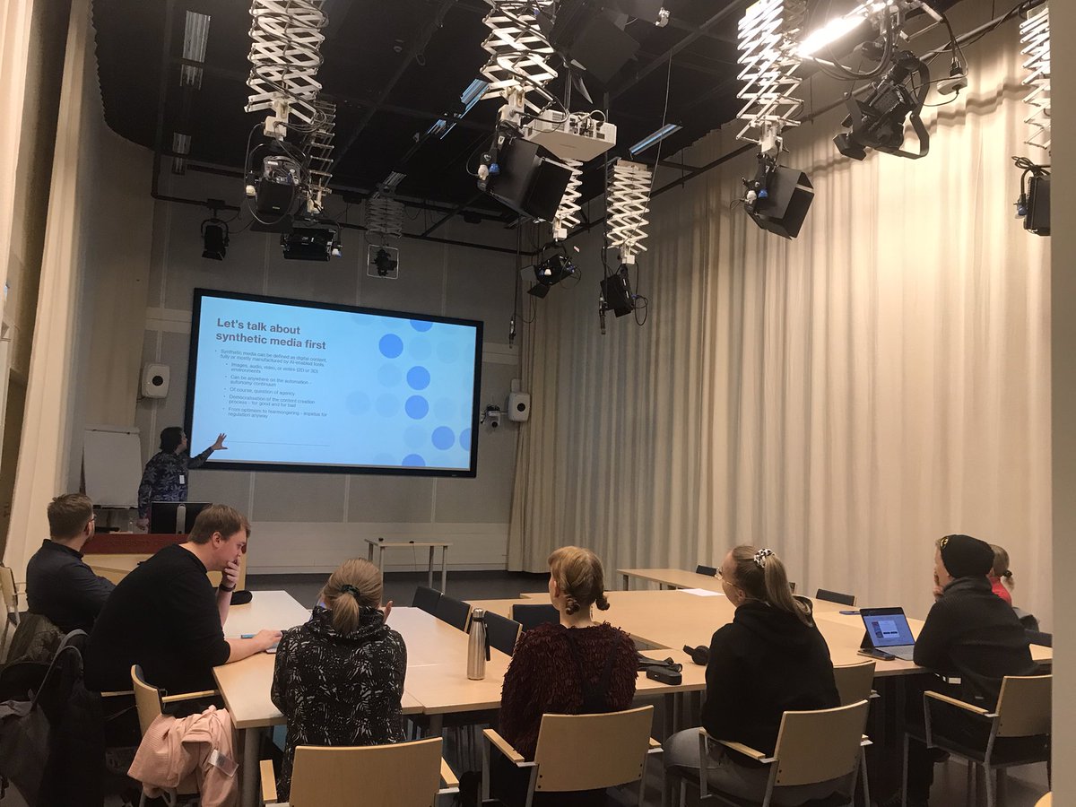 Turo Uskali (@turouskali) on Twitter photo Media theorist Ignas Kalpokas from Vytautas Magnus University/Kaunas lecturing this week at the <a href="/uniofjyvaskyla/">University of Jyväskylä</a> about Deep Fakes and the increasing role of AI in media and communication. Valuable theoretical insights for our journalism students. Media theorist Ignas Kalpokas from Vytautas Magnus University/Kaunas lecturing this week at the <a href="/uniofjyvaskyla/">University of Jyväskylä</a> about Deep Fakes and the increasing role of AI in media and communication. Valuable theoretical insights for our journalism students.