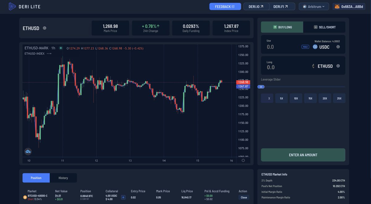 DeriProtocol's tweet photo. It’s FINALLY here! 💫 

Enjoy instant trading experiences on the brand new Deri Lite!

- User-centered design
- Optimized trading experience
- up to 25x leverage
- Isolated Margin mode

👉https://t.co/3eXh3T5s64

👀 Go take a look &amp; let us know what you think to win $20👇 https://t.co/lwXmS6JK2Q