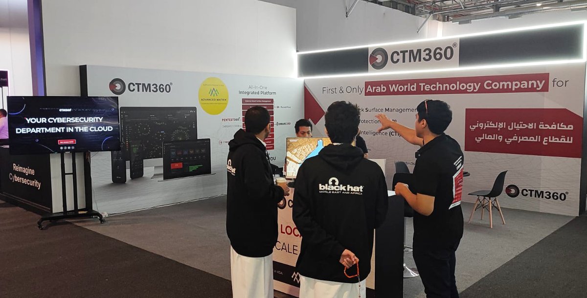 teamCTM360's tweet photo. We are here! @Blackhatmea 
Come to our booth and speak with our experts to get a live demo of the CTM360® Platform.
#Blackhatmea #Riyadh  #Bahrain  #infosec   #riyadhseason2022 https://t.co/gxkl1nDlaD