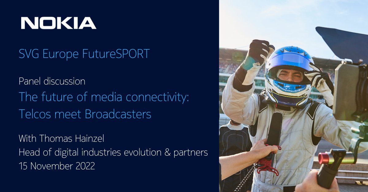 nokiaindustries's tweet photo. Our Thomas Hainzel will be at #SVGFutureSPORT to discuss the immense potential of pervasive connectivity for broadcasters and how to overcome key contribution and distribution challenges.
To learn more about #Industry40 powered event experiences, visit: https://t.co/ZUweStrOH5 https://t.co/sx80UXpfBD