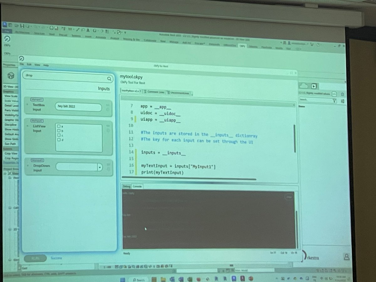 Geez, <a href="/data_shapes/">Mostafa El Ayoubi</a> is not kidding around! They built a friggin’ python IDE for Revit! It looks great! 👍 #OkPy