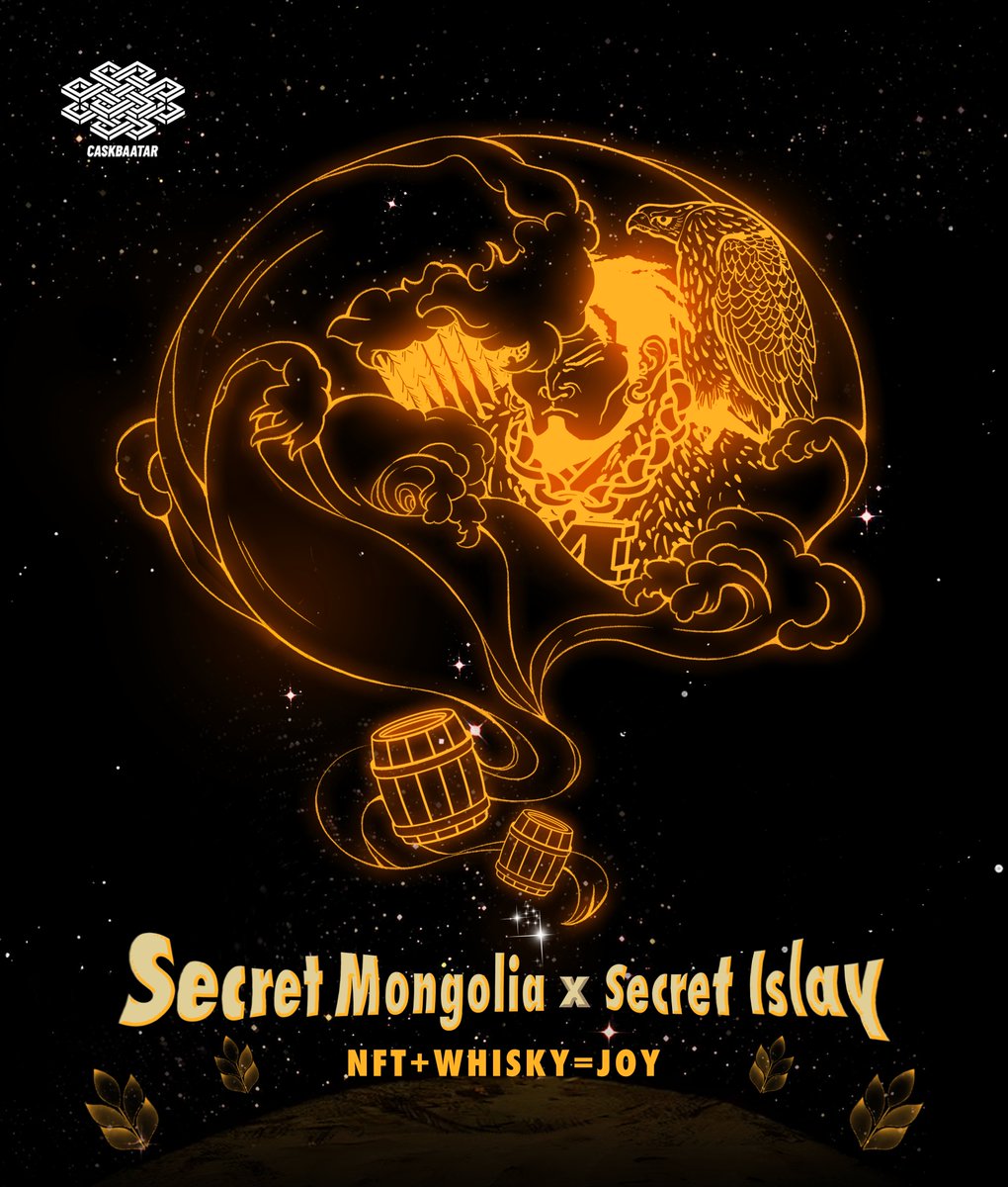 CaskBaatar_NFT's tweet photo. CaskBaatar 1st theme: 
🥃Secret Mongolia X Secret Islay🥃

We split the whisky cask into 299 NFTs for sale🔥

The artist @YideerEder is a Mongolian
The whisky cask from Island of Islay
Mongolian culture and unique Islay are mysterious🧐

#Crypto #NFTCommunity #nfts #EthereumNFT https://t.co/QizmuTYo7V