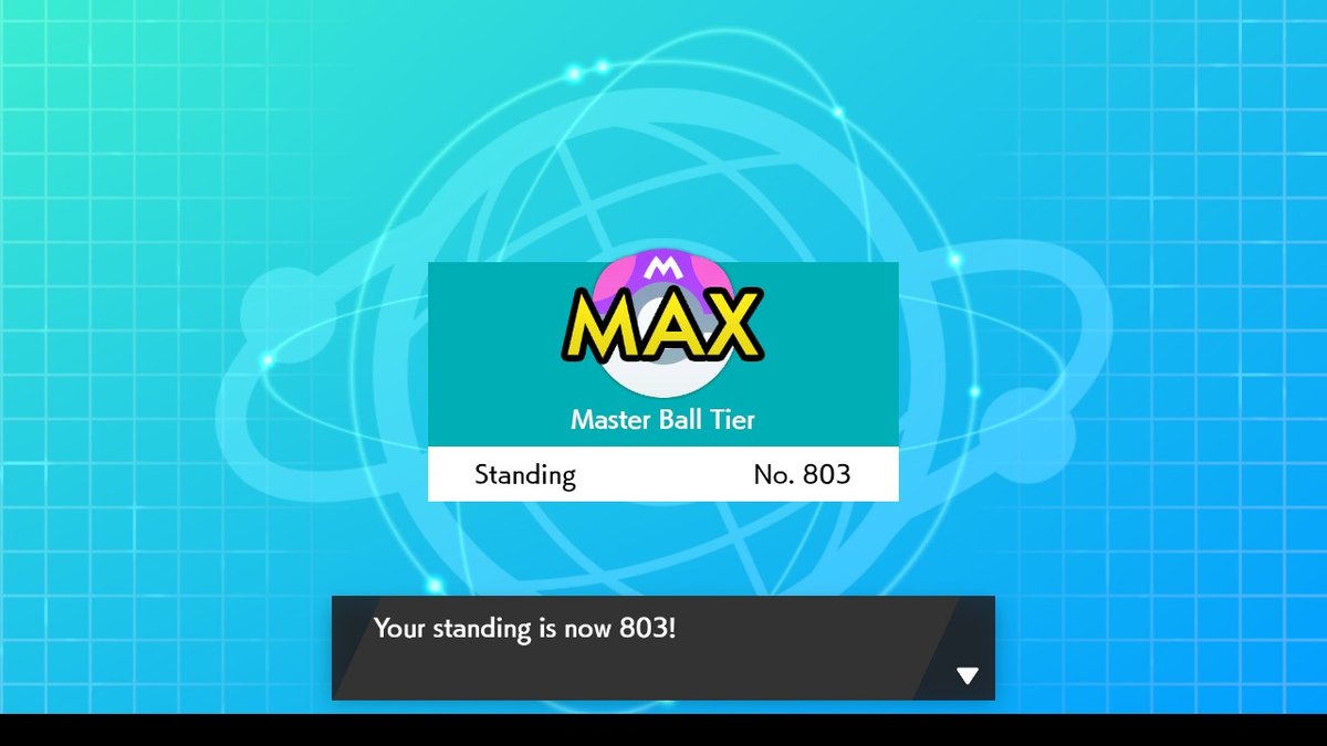 3verCaffeinated's tweet photo. Second time in MasterBall teir! highest I ever got. Right befor the new games. From teaching myself and winning off my first built team I'm proud!!! #PokemonSwordShield #NintendoSwitch https://t.co/QqhQRJ7sNp