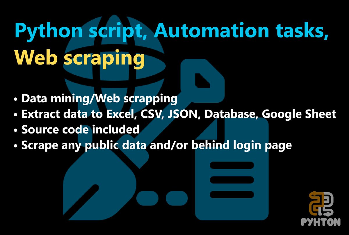manamisingh's tweet image. Greetings,
Working as a Python developer for almost 4 years, writing high-quality Python code for any type of task to make your life/work easier.

fiverr.com/share/0NGPzv

#machinelearning #automation #database #developer #data