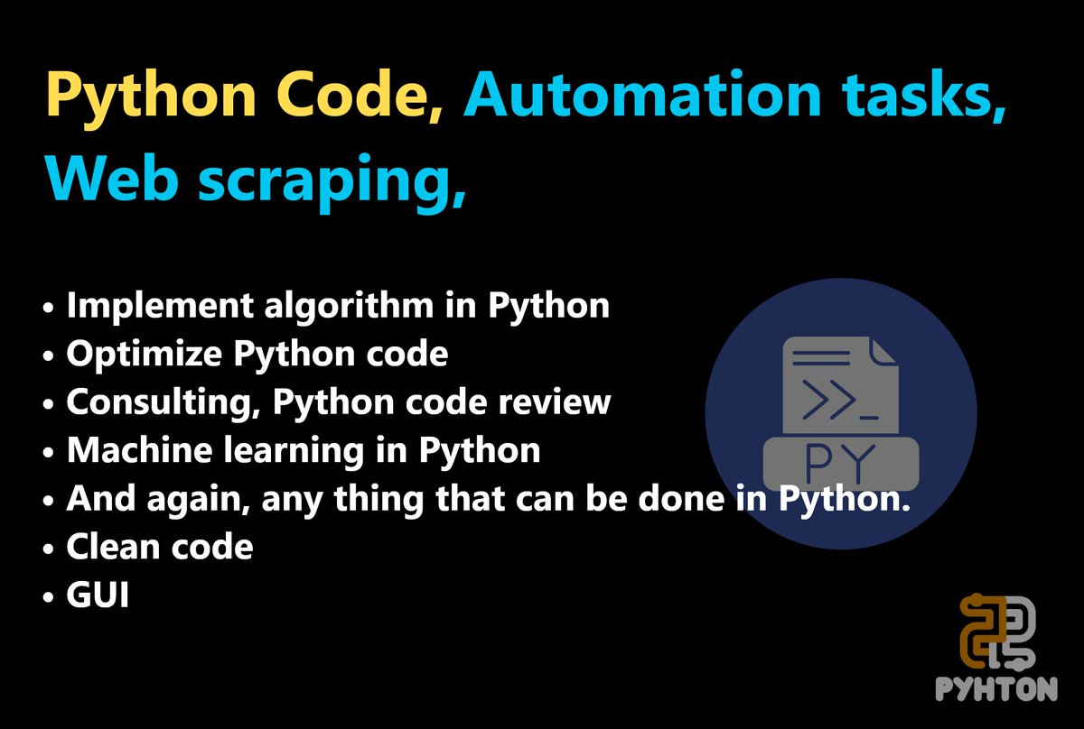 manamisingh's tweet image. Greetings,
Working as a Python developer for almost 4 years, writing high-quality Python code for any type of task to make your life/work easier.

fiverr.com/share/0NGPzv

#machinelearning #automation #database #developer #data