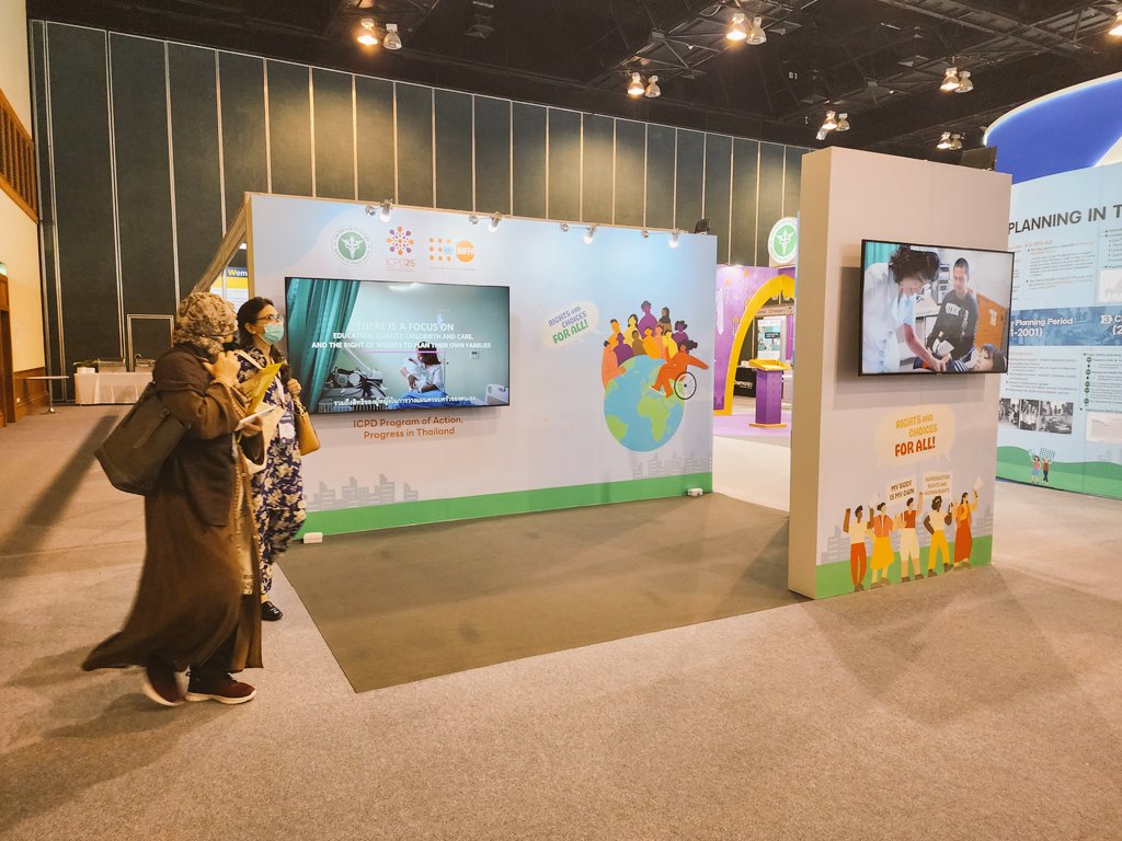 Unfpa_Thailand's tweet photo. The rights-based family planning us at the heart of the #ICPDPoA! 

Visit the #ICPD exhibition booth by @pr_moph &amp; @unfpa at the @ICFP2022, today till 17 Nov! https://t.co/0WRBWKCR1K