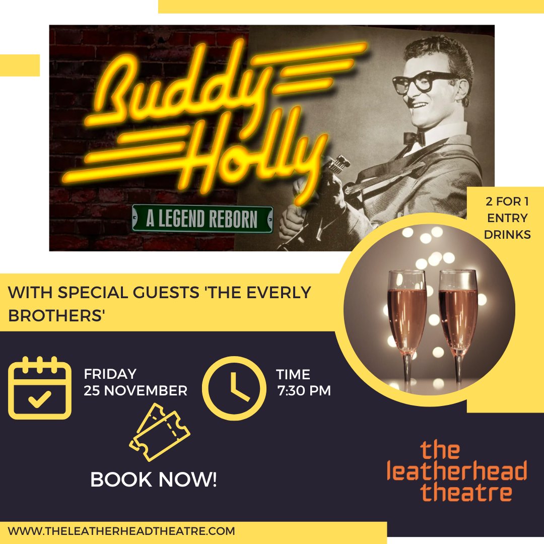 Can you help us make this one a FULL HOUSE? Next Friday, an authentic slice of Rock 'n Roll with all the well known hits. Plus 2-for-1 entry drinks! We'd love to see you there: theleatherheadtheatre.com/whatson/buddy-…
