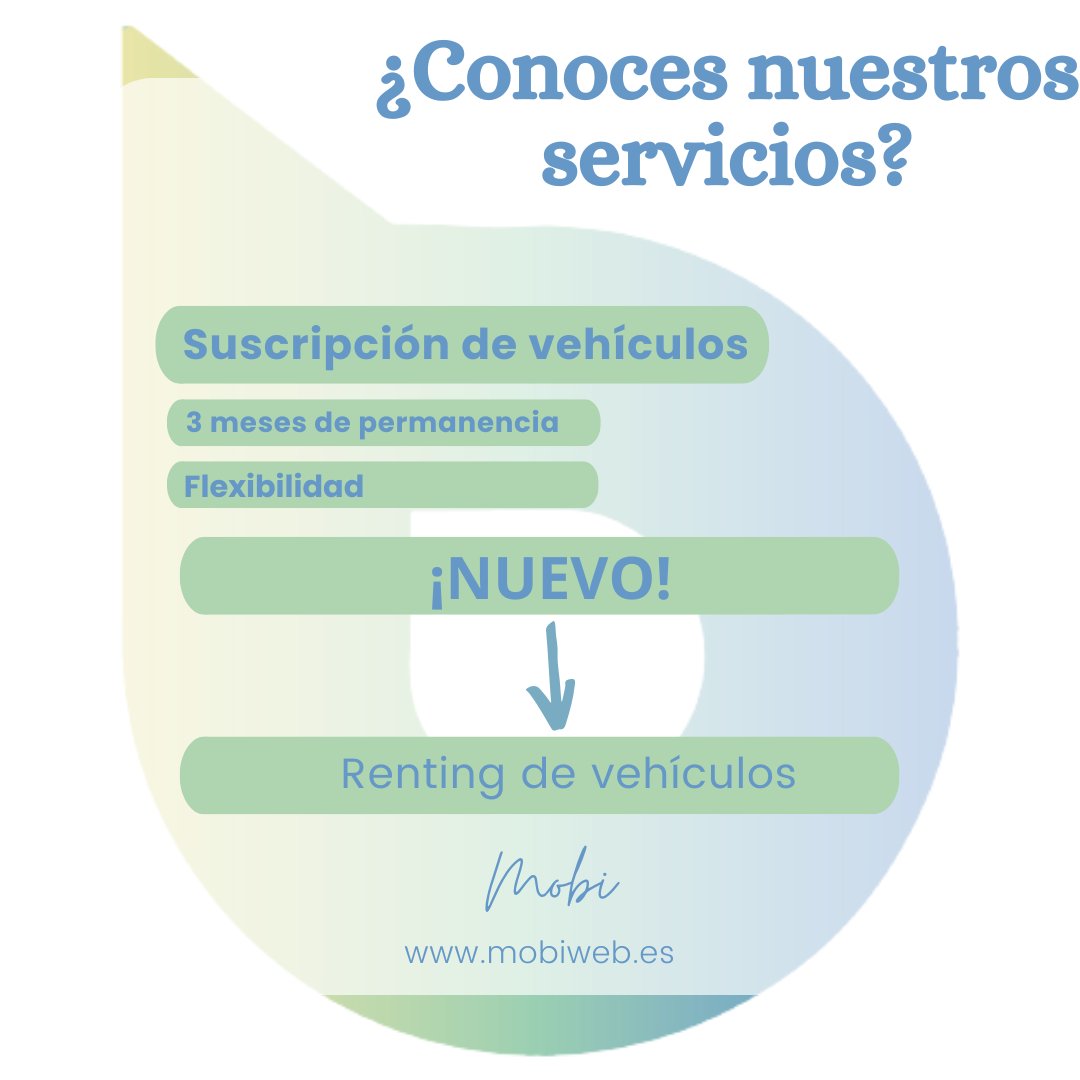 Mobiweb_'s tweet photo. Ahora puedes elegir entre renting o suscripción, ¿te animas?😉

Nosotros te estamos esperando!🙋‍♀️

#coche #coches #Mobi #MobilityExperience #coche #suscripcion #renting #sientetelibre
#libertad #conducir #madrid #españa https://t.co/8jdYRI3da3