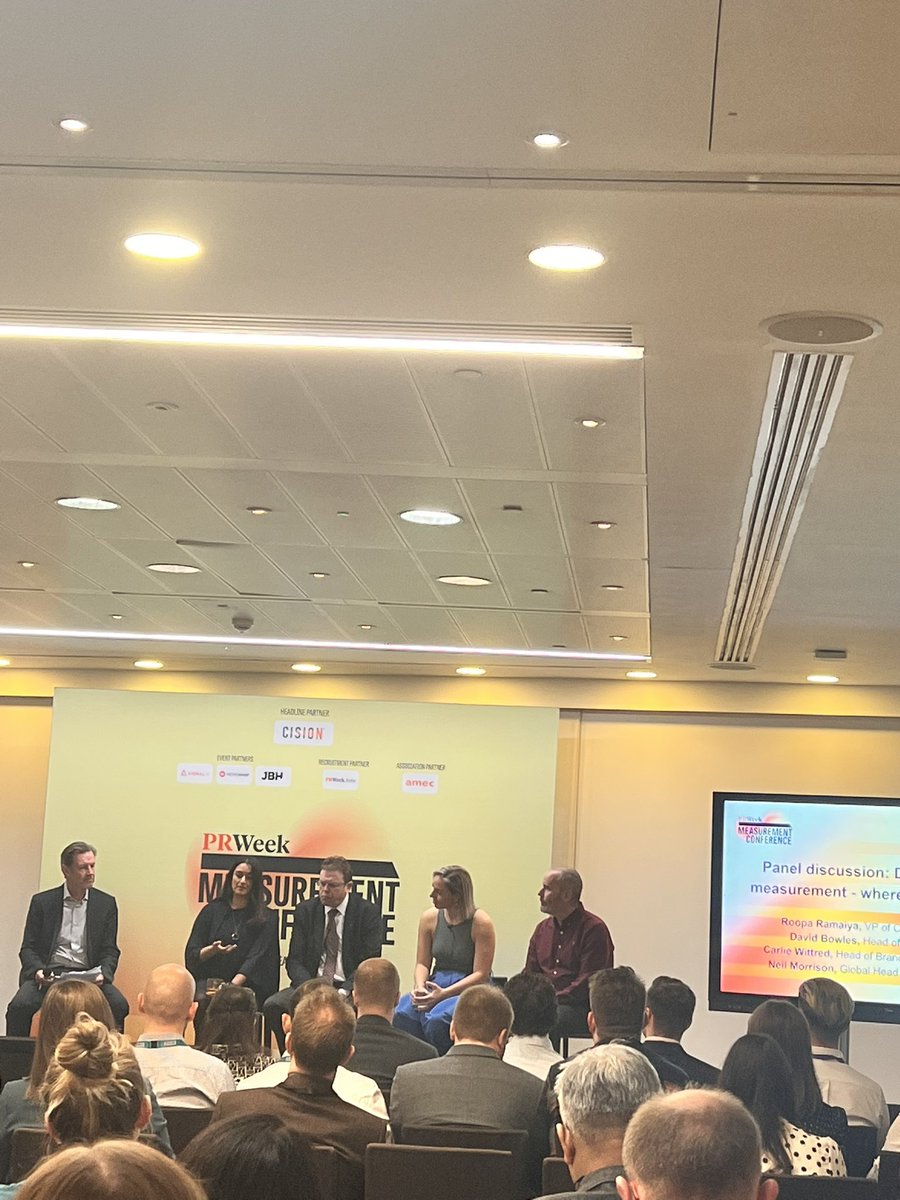 Jess_Haymarket's tweet photo. First panel ‘defining success in measurement’ with @RoopaRamaiya @RSPCA_official @goustocooking and @SignalHQ @dannyrogers2001 @prweek #PRWMeasurement #MeasurementMonth https://t.co/Uf51RaQ1gk