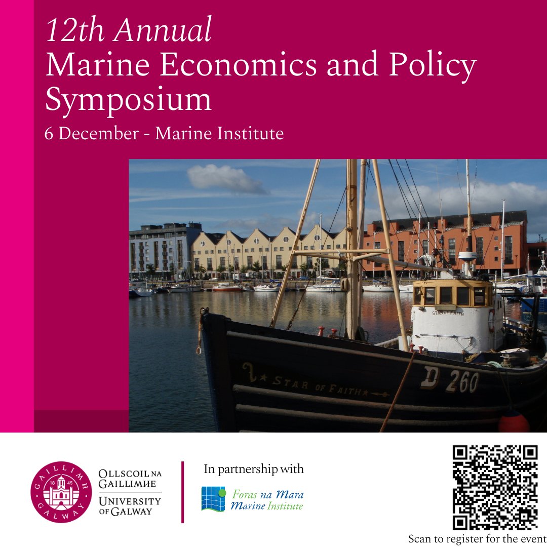Marine Institute (@marineinst) on Twitter photo 📍Registration is now open for the 12th Annual Marine Economics and Policy Research Symposium, 6th December <a href="/MarineInst/">Marine Institute</a> <a href="/SEMRU_NUIG/">SEMRU</a>
#OceanEconomy #MarineResearch #MarinePolicy #MarineEconomy
<a href="/uniofgalway/">Ollscoil na Gaillimhe | University of Galway</a> <a href="/famaire/">Stephen Hynes</a> <a href="/agriculture_ie/">Dept of Agriculture, Food and the Marine</a> 📍Registration is now open for the 12th Annual Marine Economics and Policy Research Symposium, 6th December <a href="/MarineInst/">Marine Institute</a> <a href="/SEMRU_NUIG/">SEMRU</a>
#OceanEconomy #MarineResearch #MarinePolicy #MarineEconomy
<a href="/uniofgalway/">Ollscoil na Gaillimhe | University of Galway</a> <a href="/famaire/">Stephen Hynes</a> <a href="/agriculture_ie/">Dept of Agriculture, Food and the Marine</a>