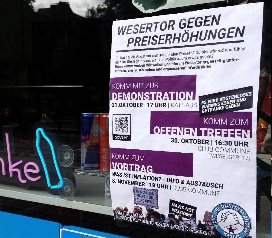 Anlässlich der Inflation und Energiepreiskrise organisiert das Bündnis #NichtaufunseremRücken Infostände und Aktionen. Ein Bericht über die Arbeit in der Stadtteilvernetzung "Wesertor gegen Preiserhöhungen" und die Situation im Viertel.

die-dezentrale.net/stadtteilverne…

#preiserunter