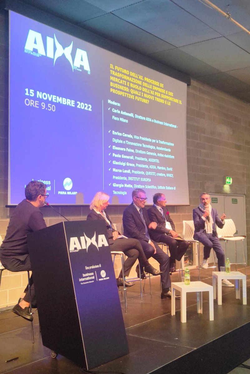 "Le tecnologie del futuro saranno sempre più convergenti e si possono riassumere in una parola #BANG: Bits, Atoms, Neurons and Genes."

Giorgio #Metta oggi per l'#AIXA - Artificial Intelligence Expo of Applications - Summit 2022.

<a href="/BIweb/">Business Int</a>