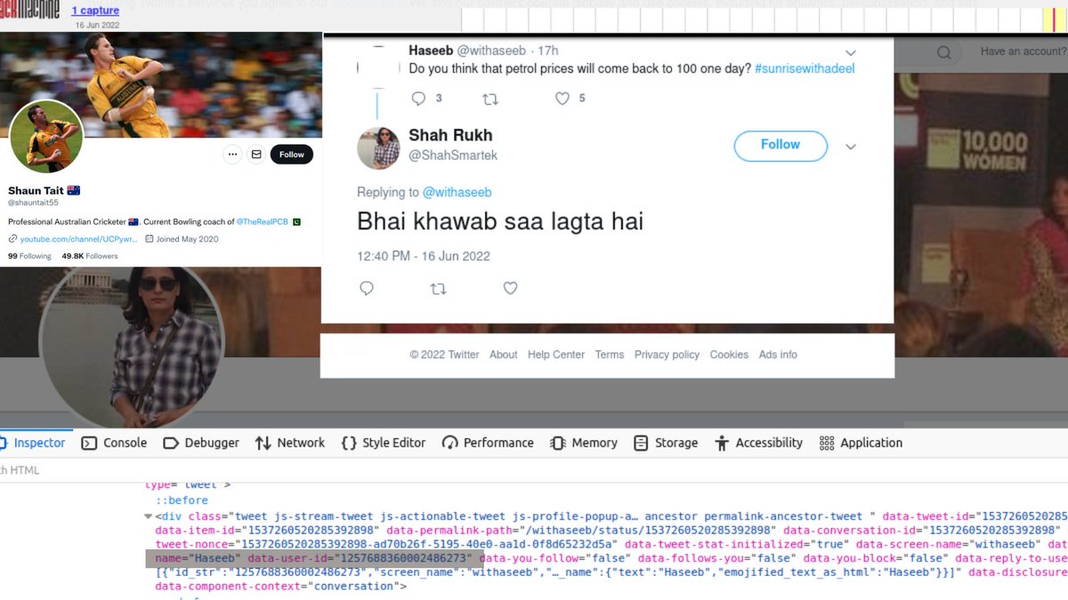 WhBlowers's tweet photo. The images below show that someone named Haseeb was interacting from the account, before it changed to Shaun. The user ID for both the IDs are found to same. @elonmusk @Twitter https://t.co/LTTAMBEbl7
